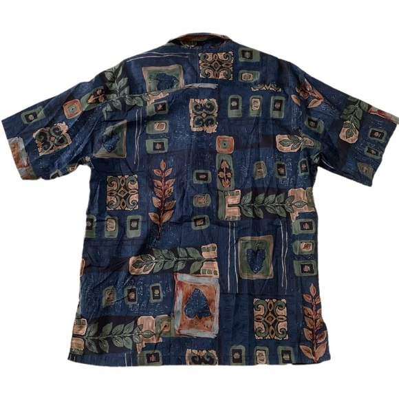 VTG. Tori Richard Men's Blue Patterned Shirt - Aloha Hawaiian Button-Up Sz L - Picture 2 of 3